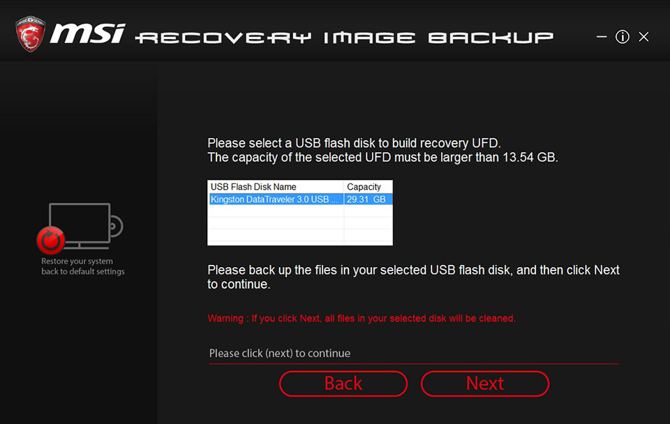 burnrecovery msi download