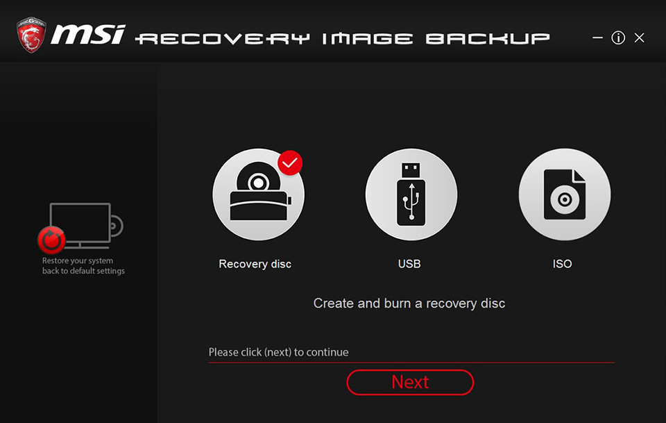 msi burn recovery iso download