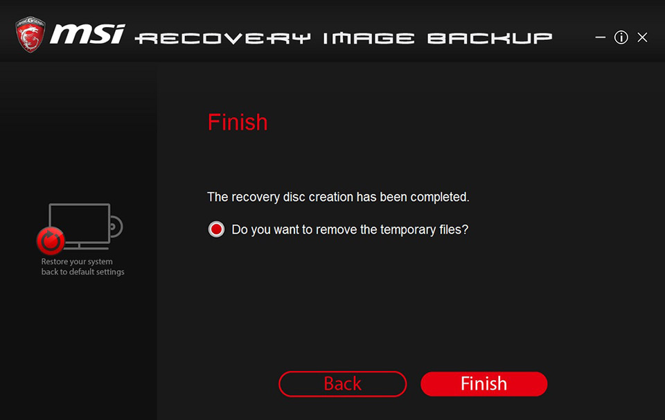 msi burn recovery windows 10 download