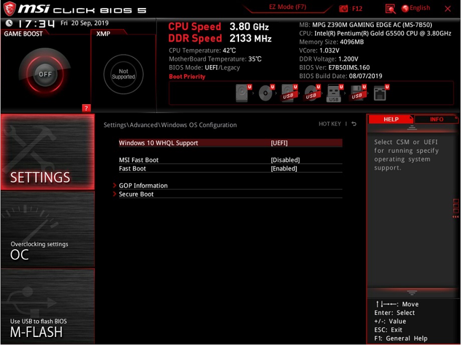 instructions for msi touchpad settings