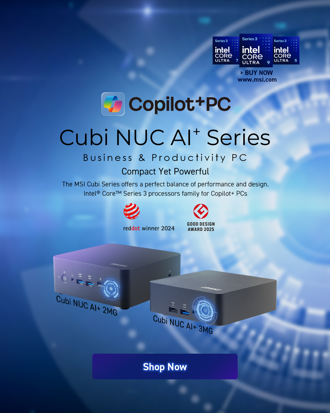 Cubi Nuc AI+ Series Business & Productivity PC