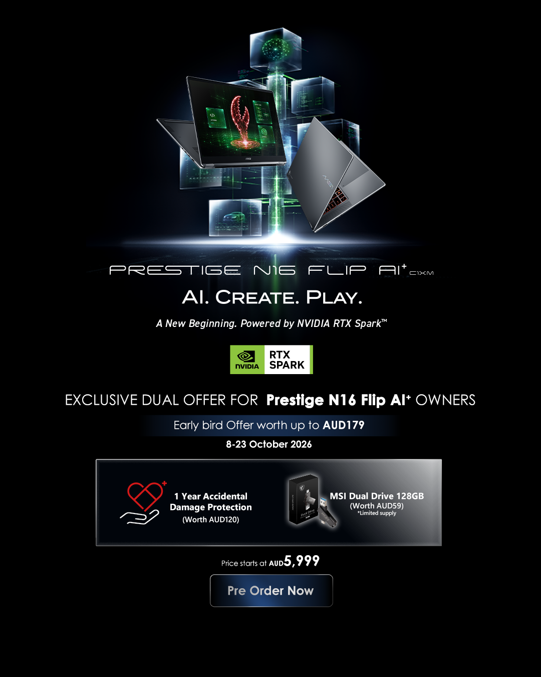 Prestige N16 Flip AI+ Pre-order AU