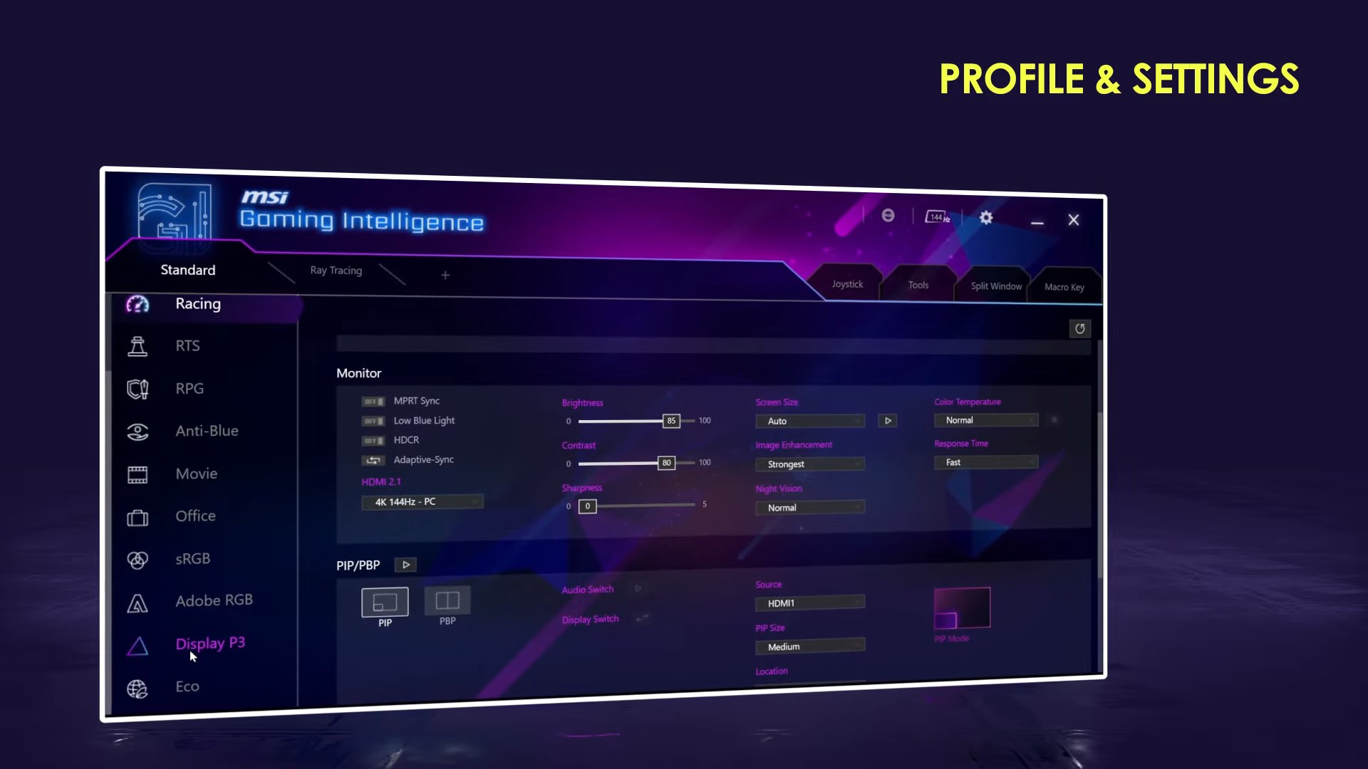  Monitor MSI Gaming Intelligence Gaming OSD 