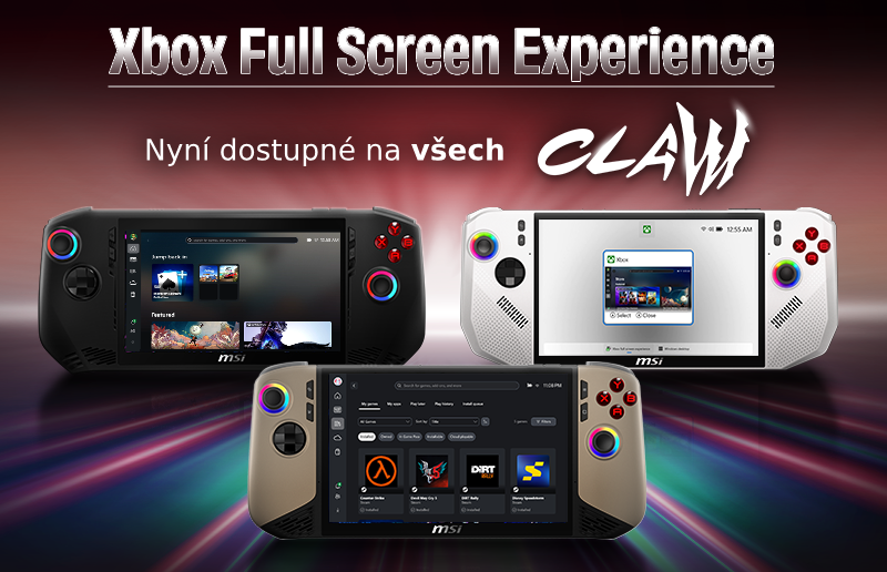 Všechny MSI Claws nyní podporují Microsoft Xbox Full Screen Experience
