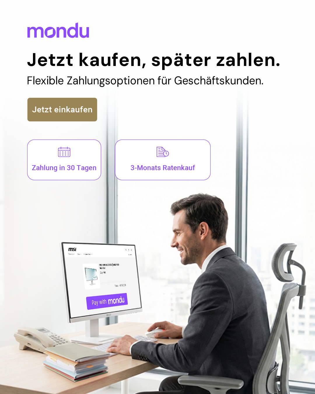 Jetzt kaufen, später zahlen.