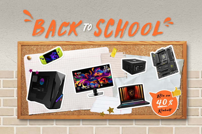 MSI Back to School 2026 | Bis zu 40 % Rabatt + Gratis Monitor-Lichtleiste