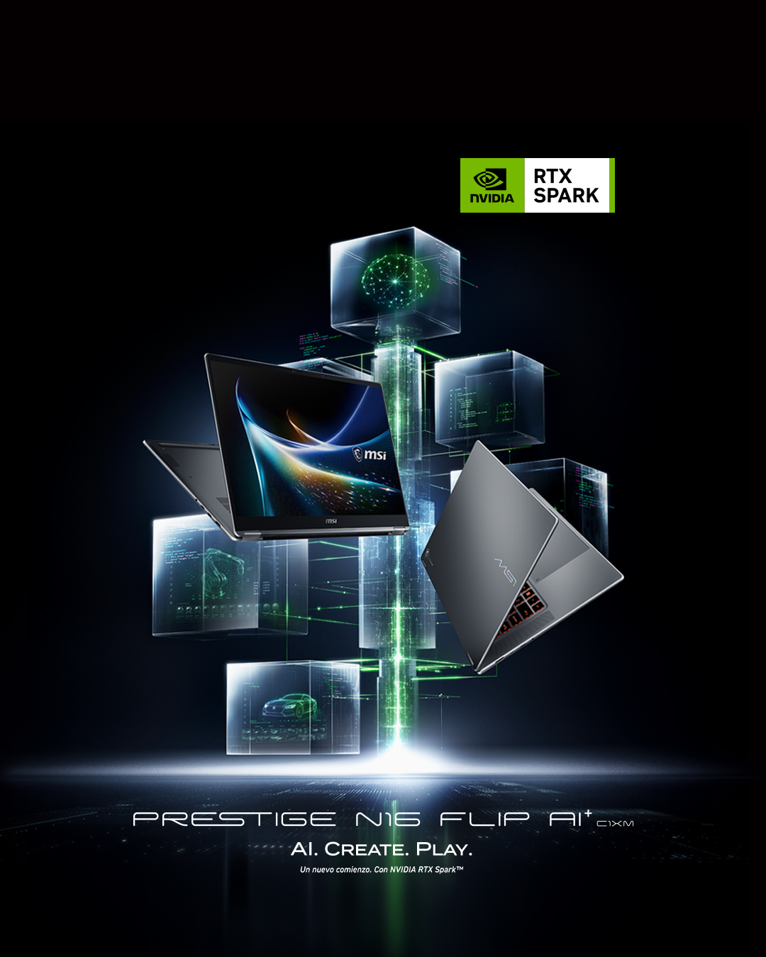 Prestige N16 Flip AI+ C1XM – AI. Create. Play.
