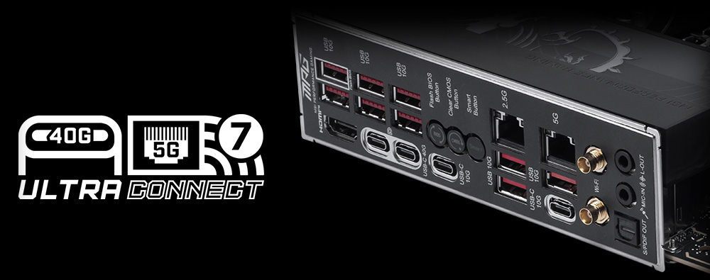 MSI X870E MAX EVO SERIES FEATURE TRILINK ULTRA CONNECT