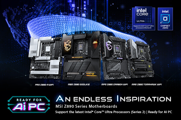 Intel Arrow Lake Core Ultra Z890 gaming motherboard promotion banner