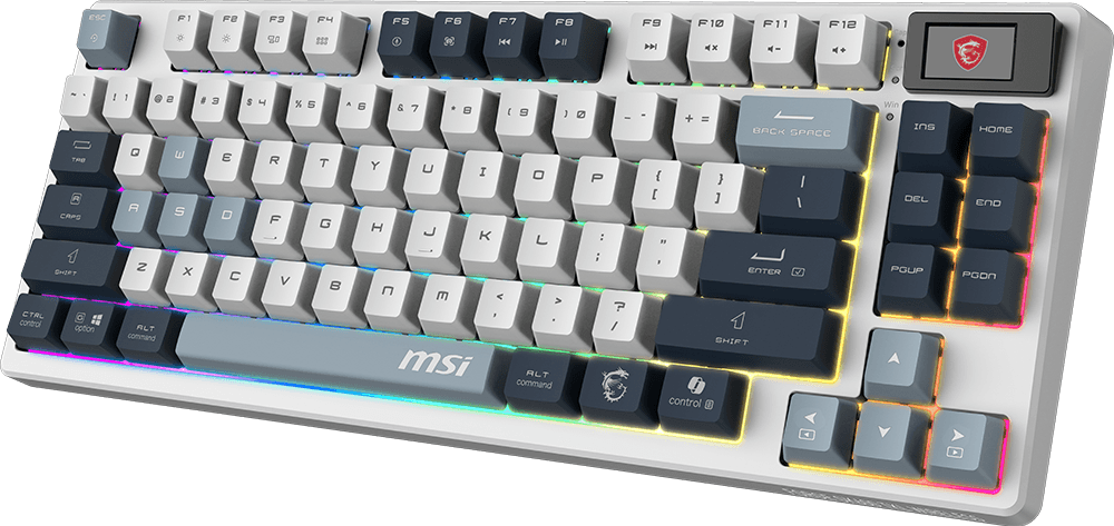 MSI FORGE GK600 TKL Sky Mechanical Gaming Keyboard - RGB backlit tenkeyless keyboard