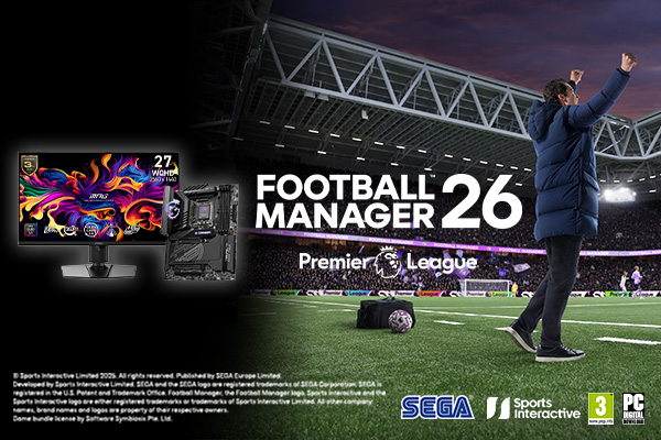MSI Football Manager 26 promotion banner for Christmas holiday event
