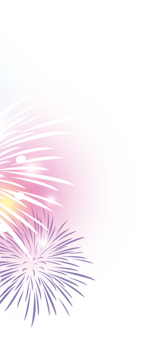 左側の花火装飾