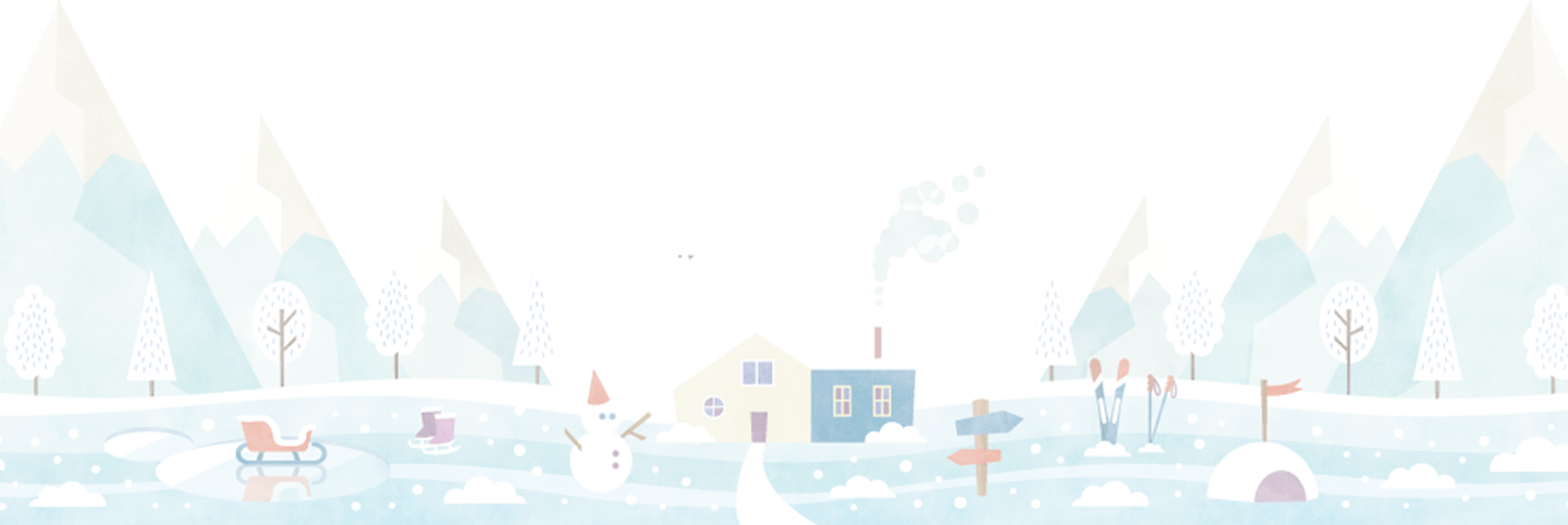 Decorative winter scene bottom element