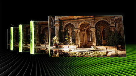 NVIDIA DLSS 4 technology demonstration showing AI-enhanced graphics and performance