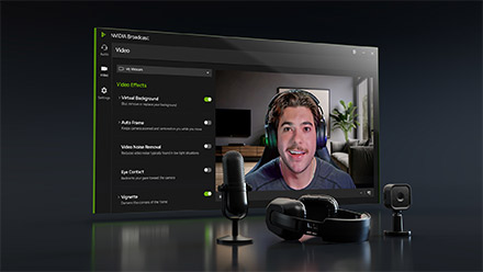 NVIDIA Broadcast AI-powered home studio features for enhanced livestreams and video calls