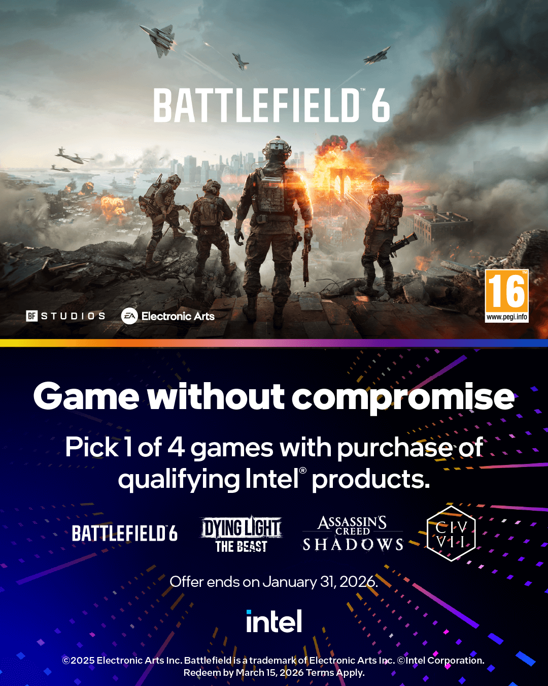 Free game code promotion - Available with selected MSI component purchases including motherboards and graphics cards at COMEX 2025