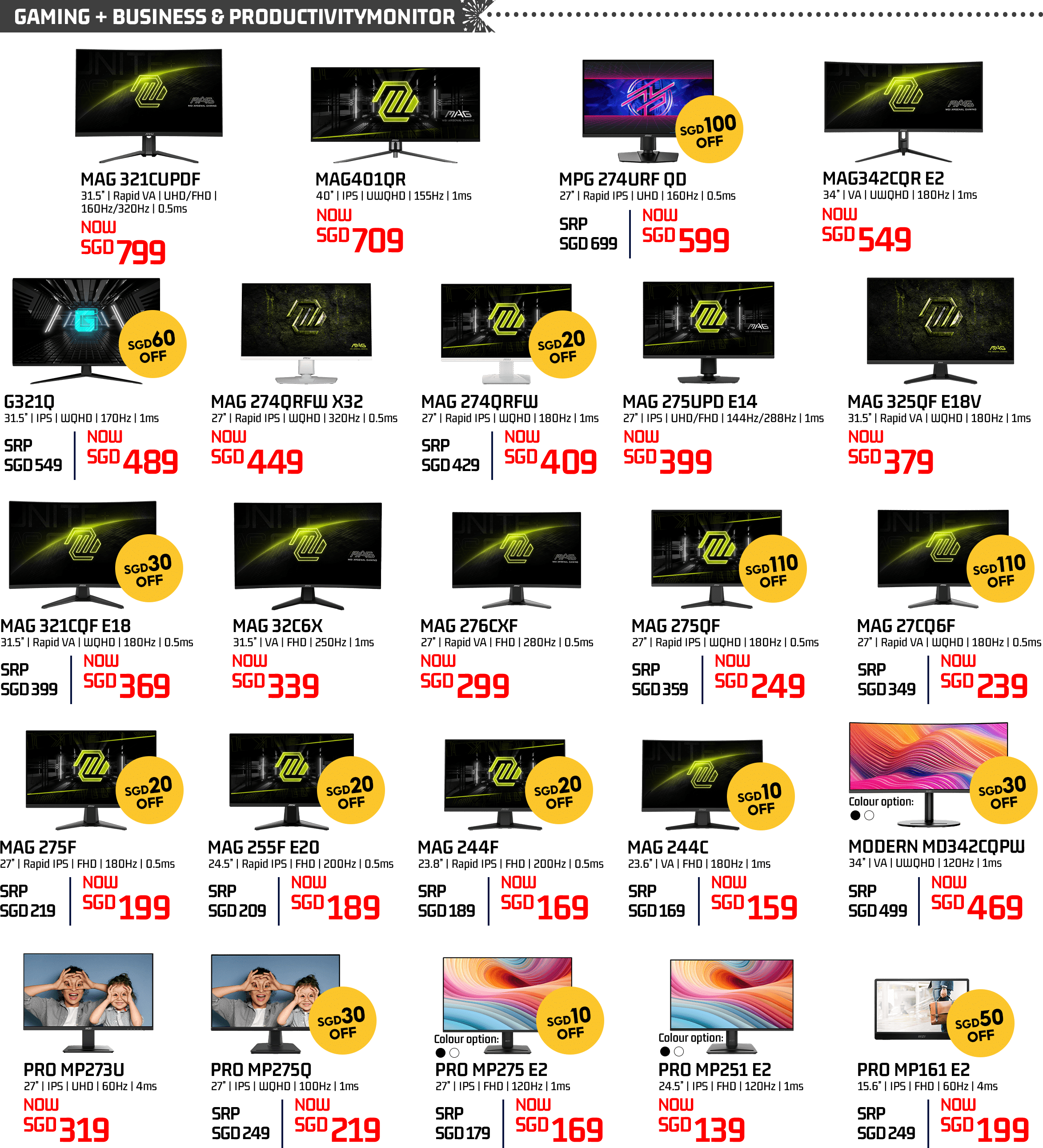 MSI gaming + business & productivity monitor