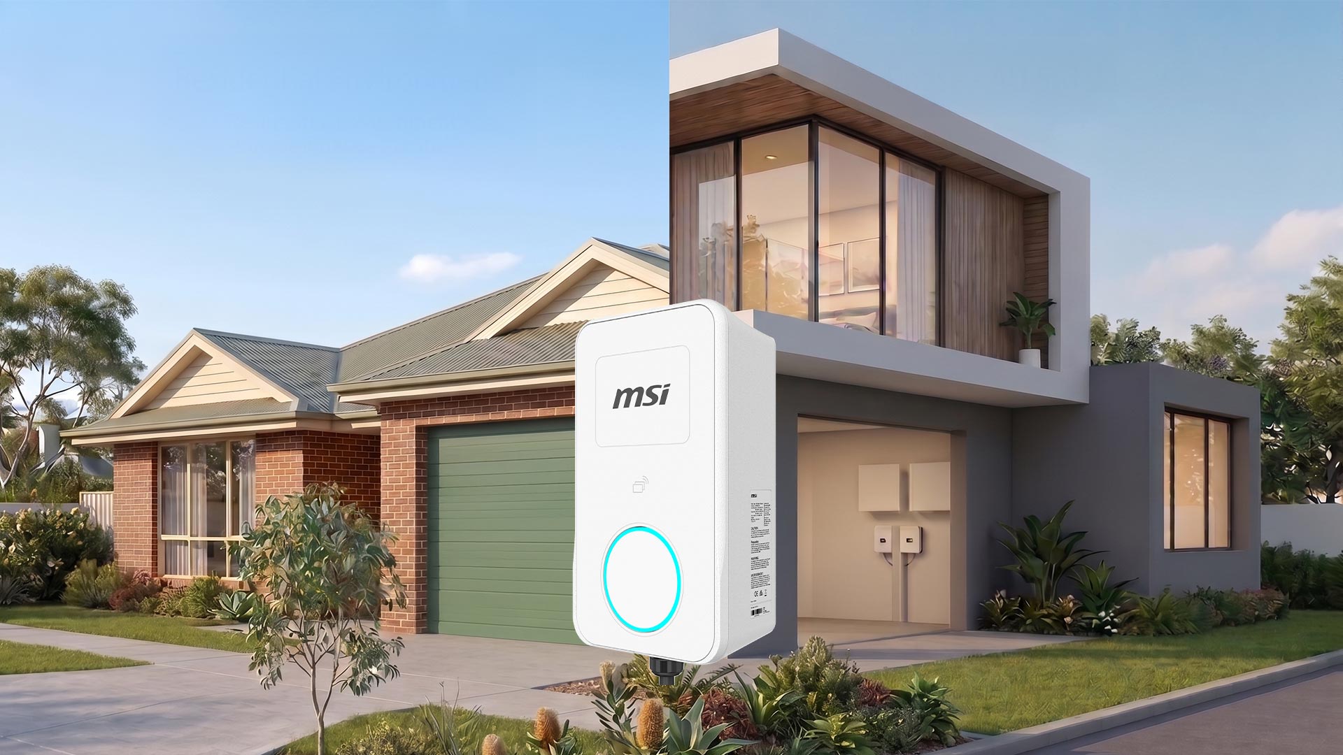 MSI Eco Series EV charger supporting single-phase and three-phase installation
