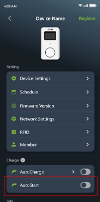Authorization-free charging mode on MSI aConnect app