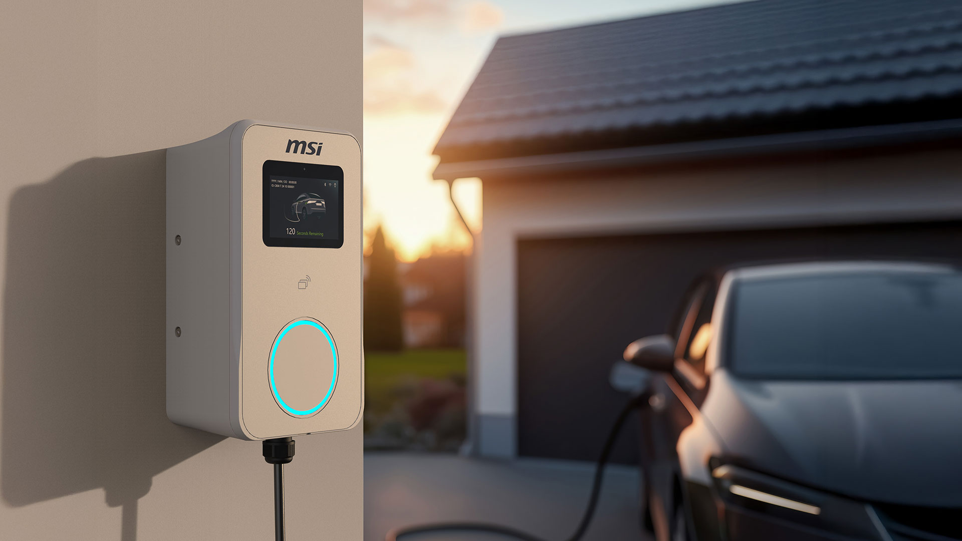 Solar-ready MSI Eco commercial EV charger integrated with OCPP