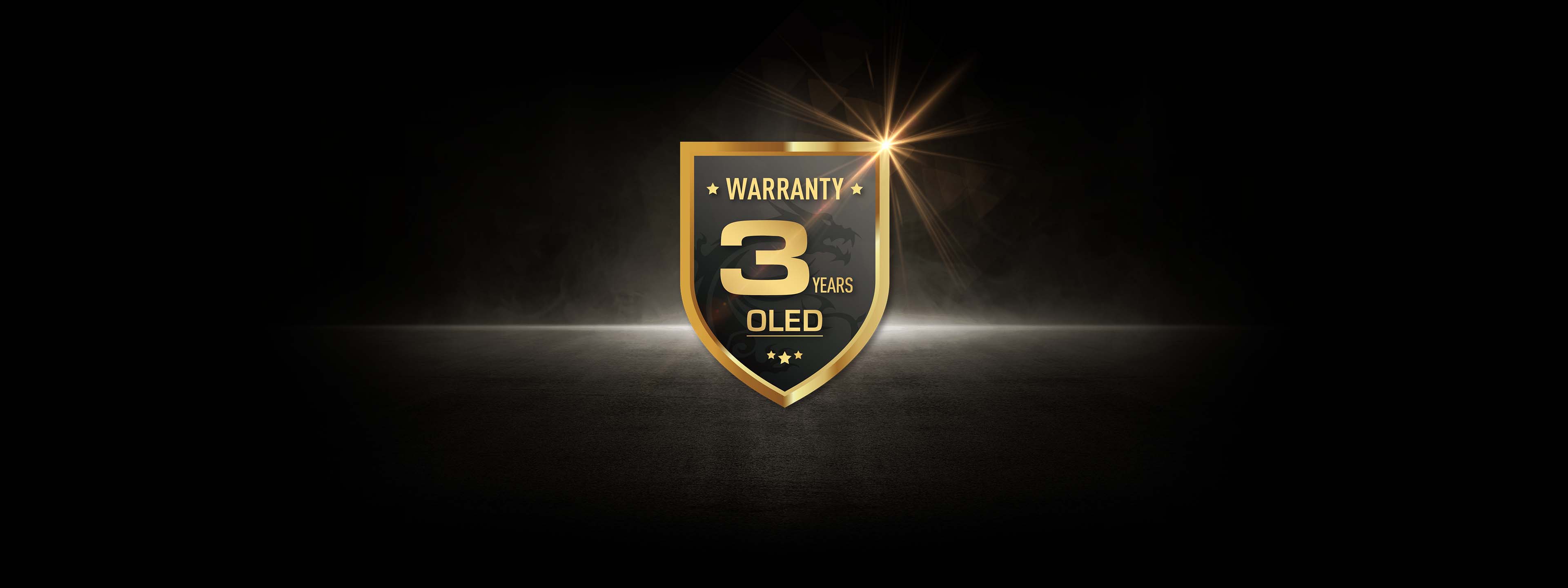 3-year warranty coverage visual for MSI QD-OLED monitors