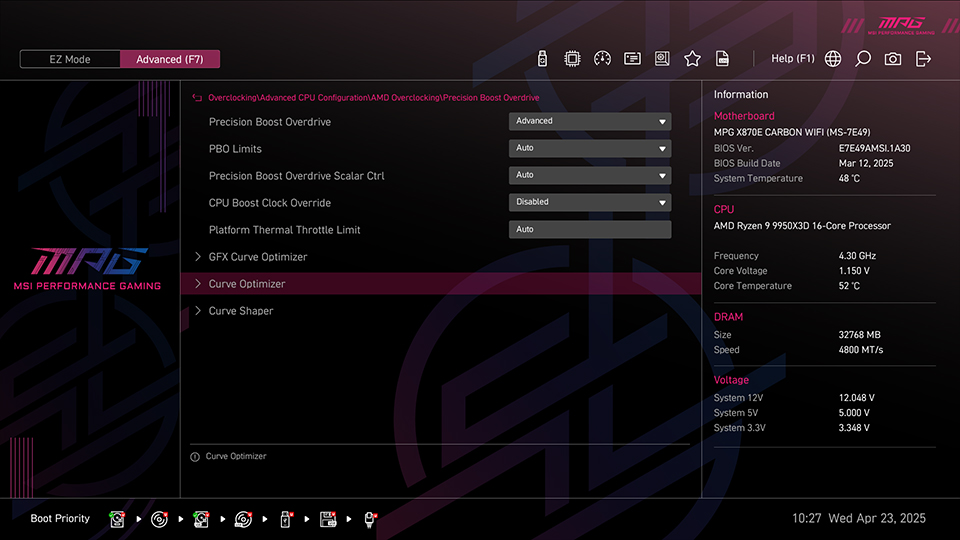 Thumbnail: Curve Optimizer for Ryzen 9 9950X3D temperatures and performance