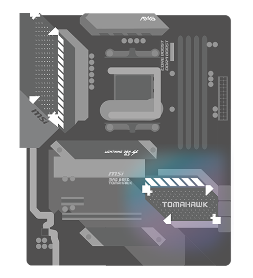 ATX form factor motherboard illustration