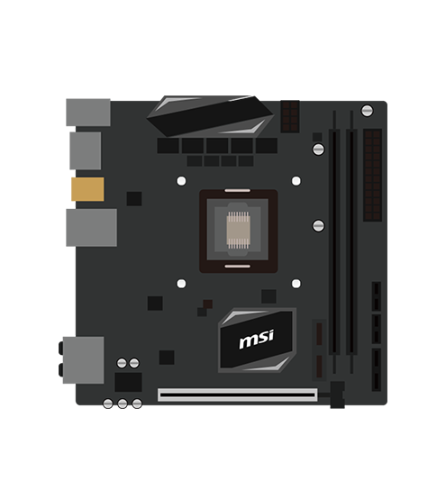 Mini-ITX form factor motherboard illustration