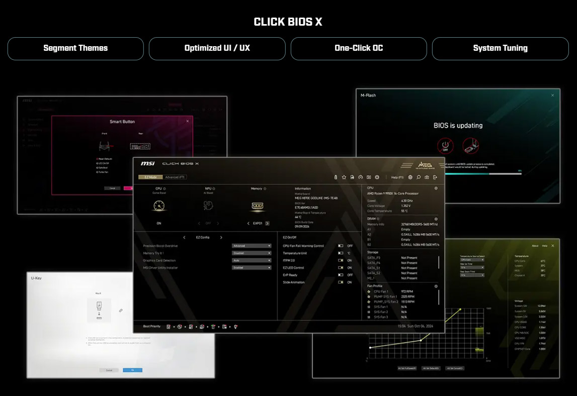 MSI CLICK BIOS X firmware interface on a gaming motherboard