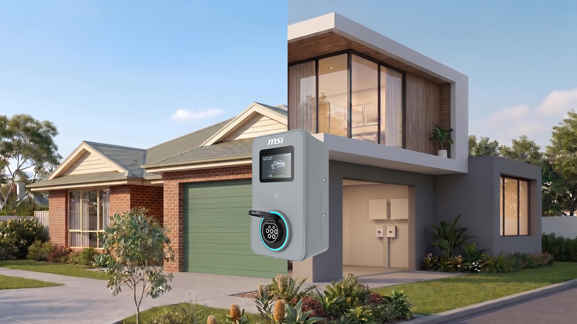 MSI Eco Series EV charger supporting single-phase and three-phase installation