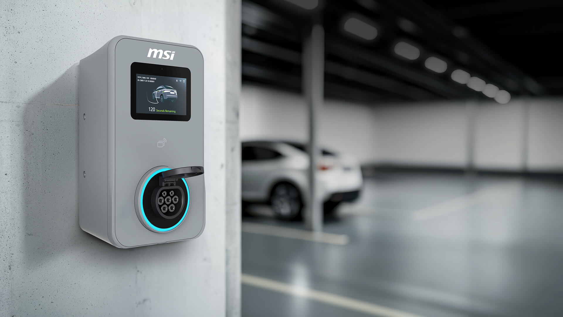 UL94 V-0 flame-retardant MSI Eco EV charger for underground parking areas