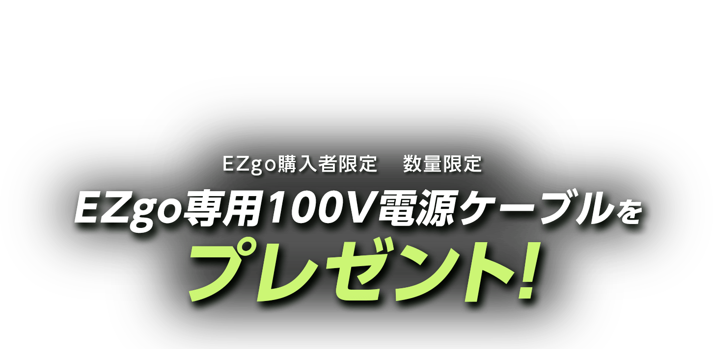EZgo exclusive 100V power cable present for purchasers, limited quantity