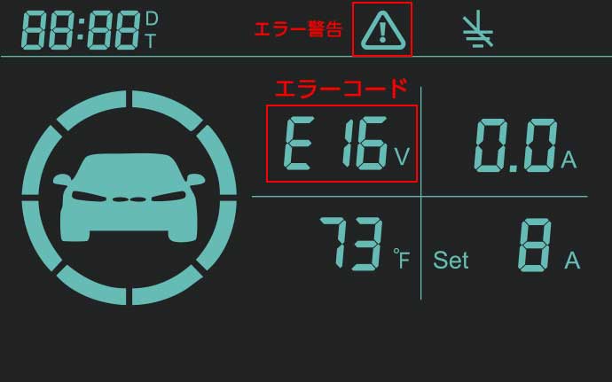 1.8-inch display during an error