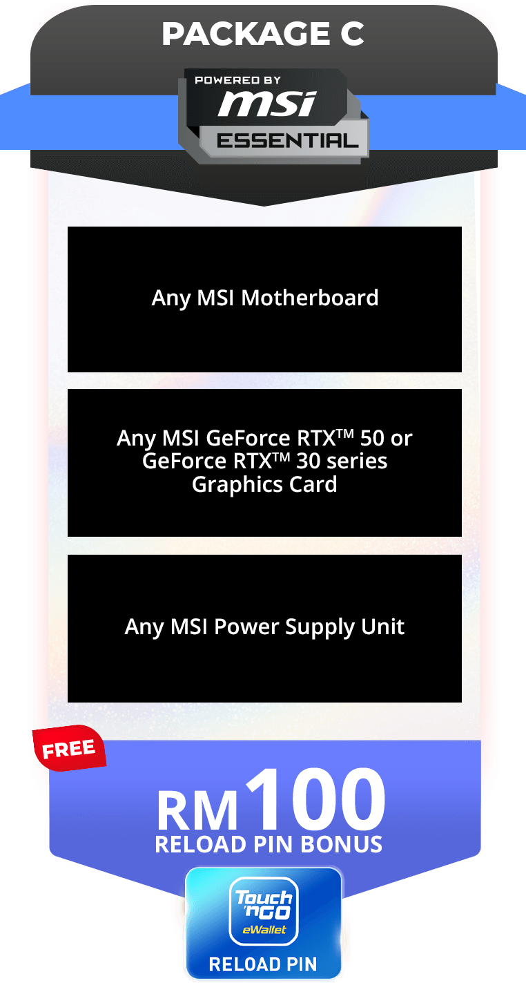 Package C Powered by MSI Essential reward tier