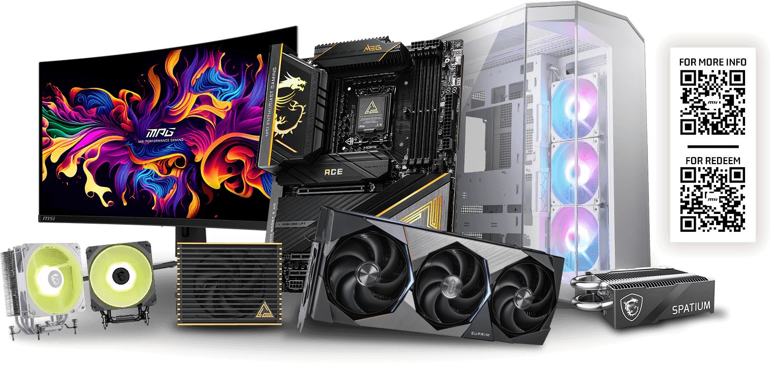 MSI gaming PC components product showcase
