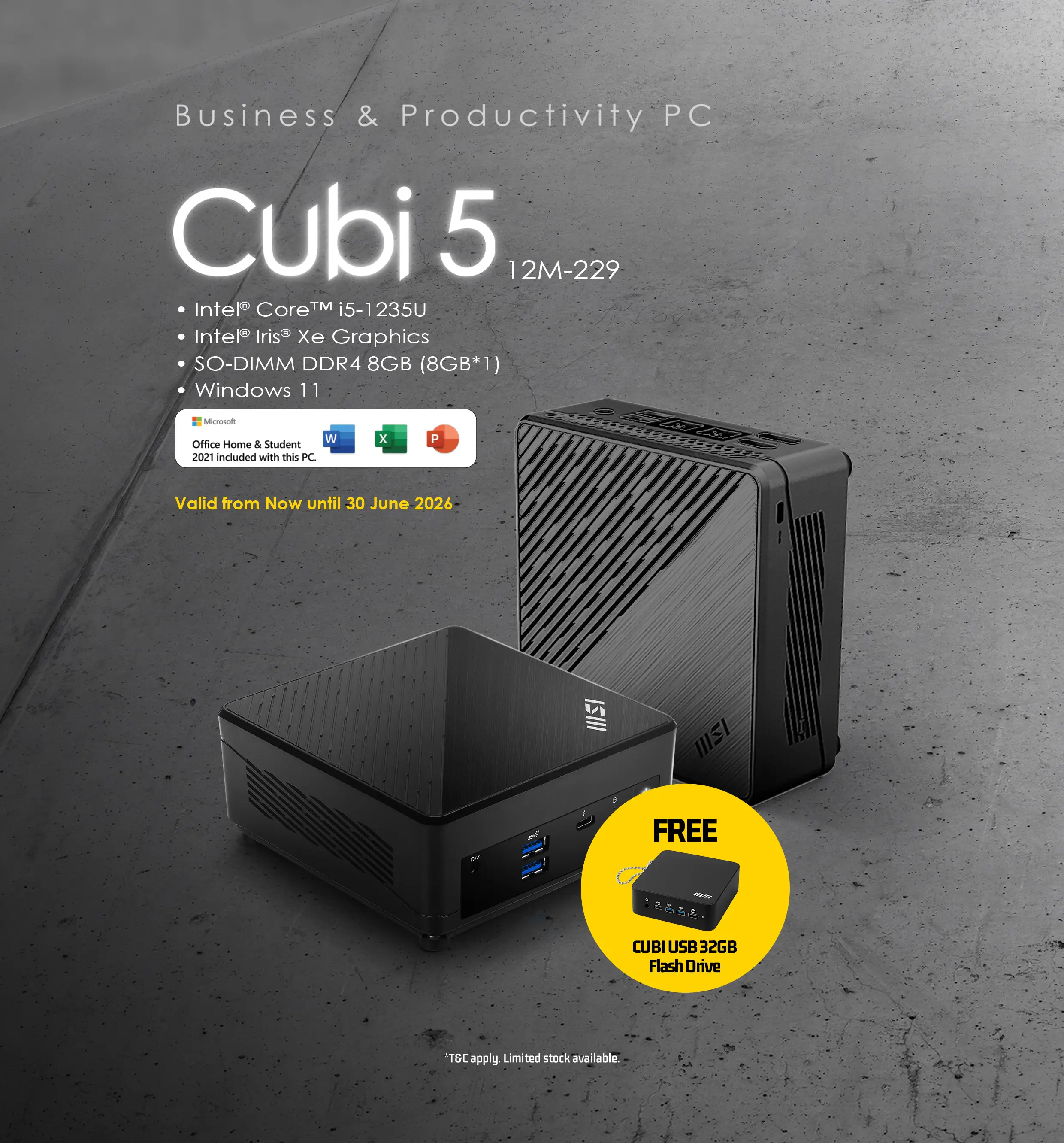 Work Smarter promotion key visual for Cubi 5 free gift event