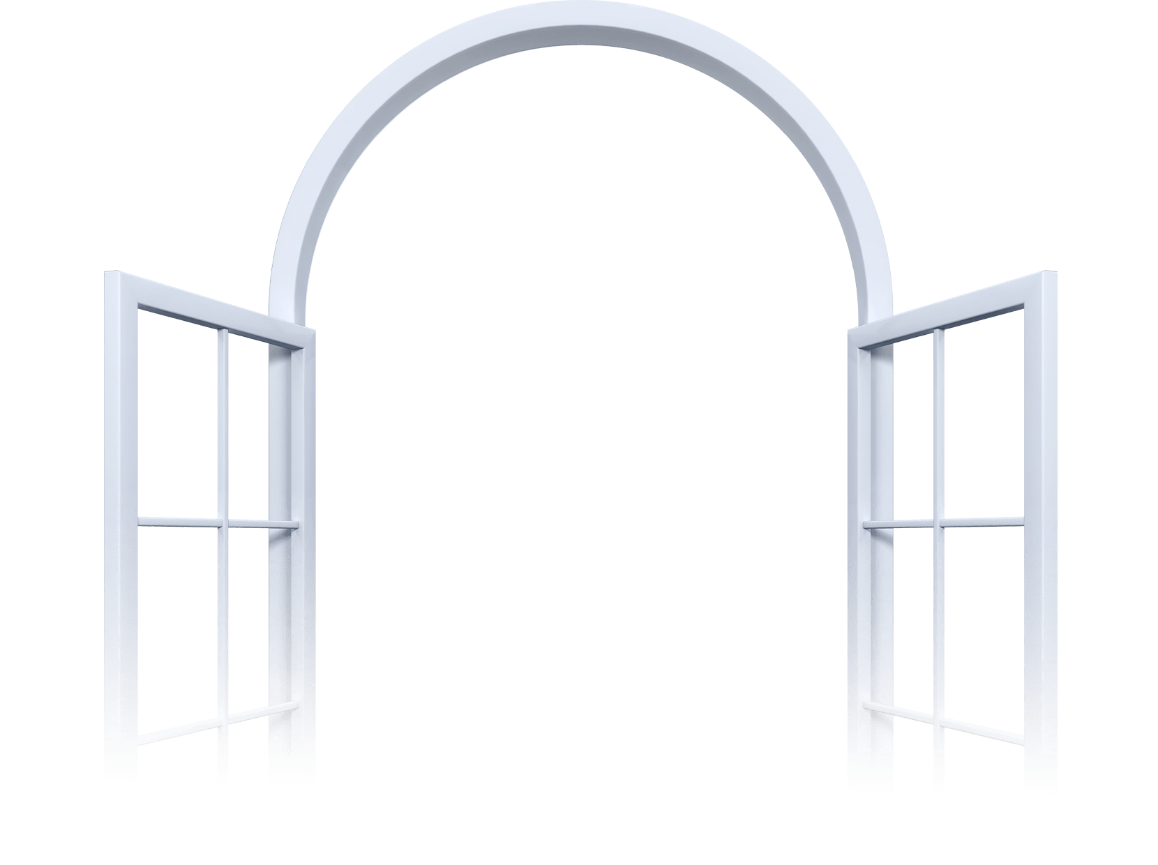 White doorway frame in key visual