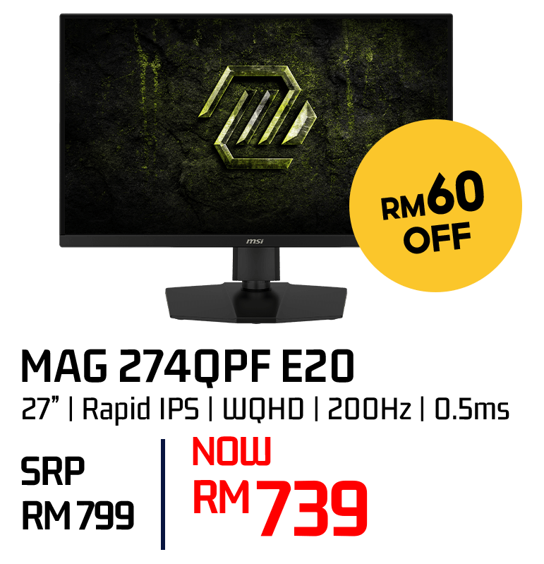 Selected MSI monitor model 04 for promotion