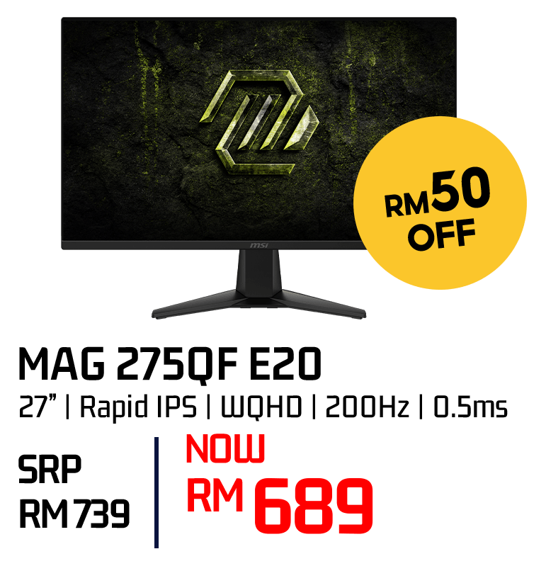 Selected MSI monitor model 05 for promotion