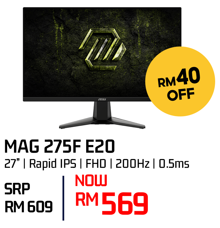 Selected MSI monitor model 07 for promotion