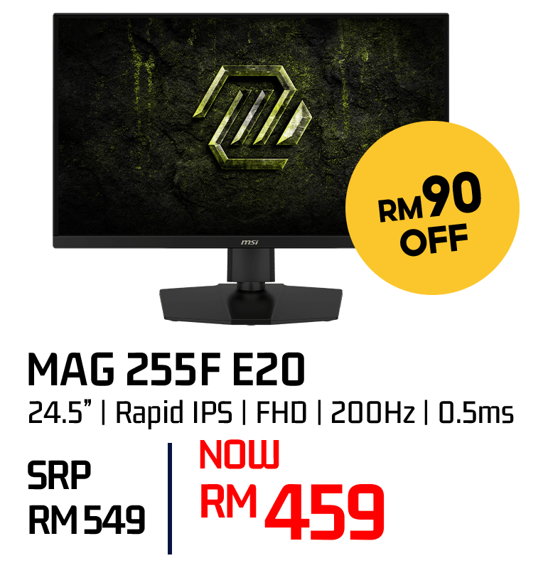 Selected MSI monitor model 08 for promotion