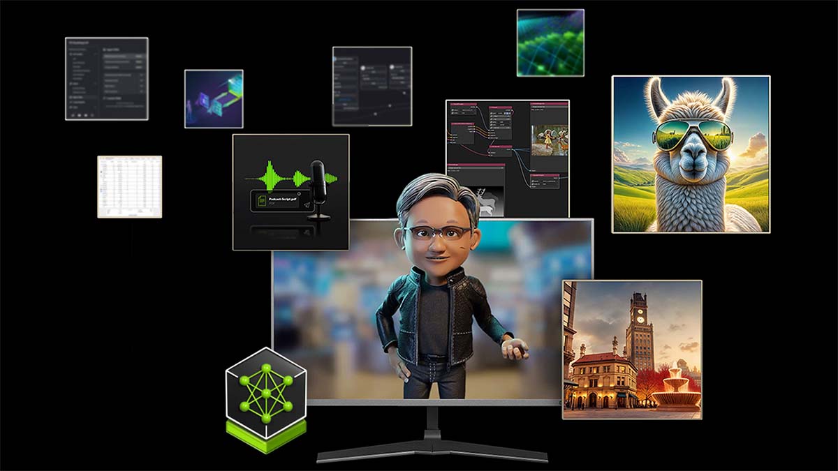 NVIDIA AI tools running on GeForce RTX laptop