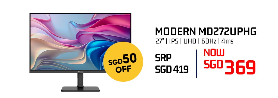 MSI MODERN MD272UPHG 27-inch monitor — now SGD 369