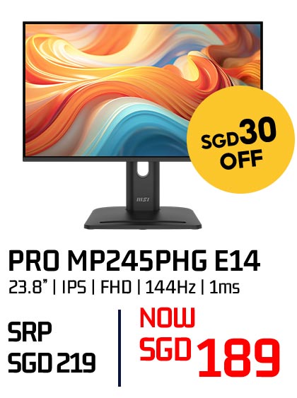 MSI PRO MP245PHG E14 23.8-inch monitor — now SGD 189