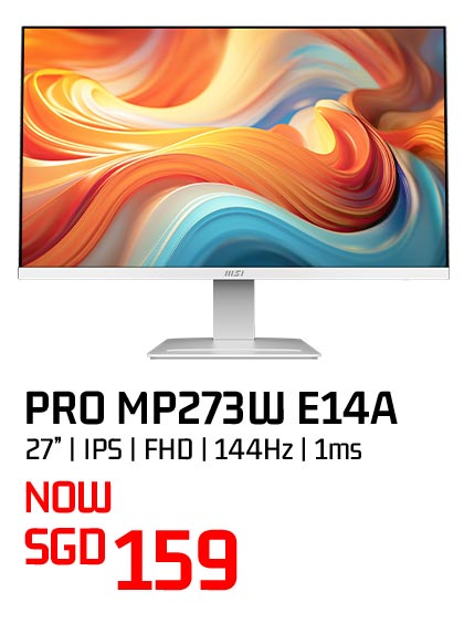 MSI PRO MP273W E14A 27-inch monitor — now SGD 159