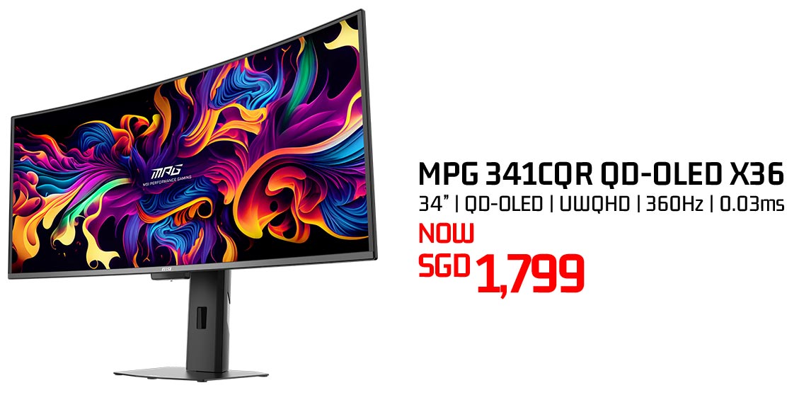 MSI MPG 341CQR QD-OLED X36 34-inch curved monitor — now SGD 1,799