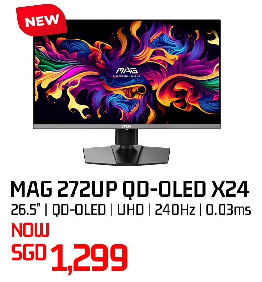 MSI MAG 272UP QD-OLED X24 26.5-inch monitor — now SGD 1,299