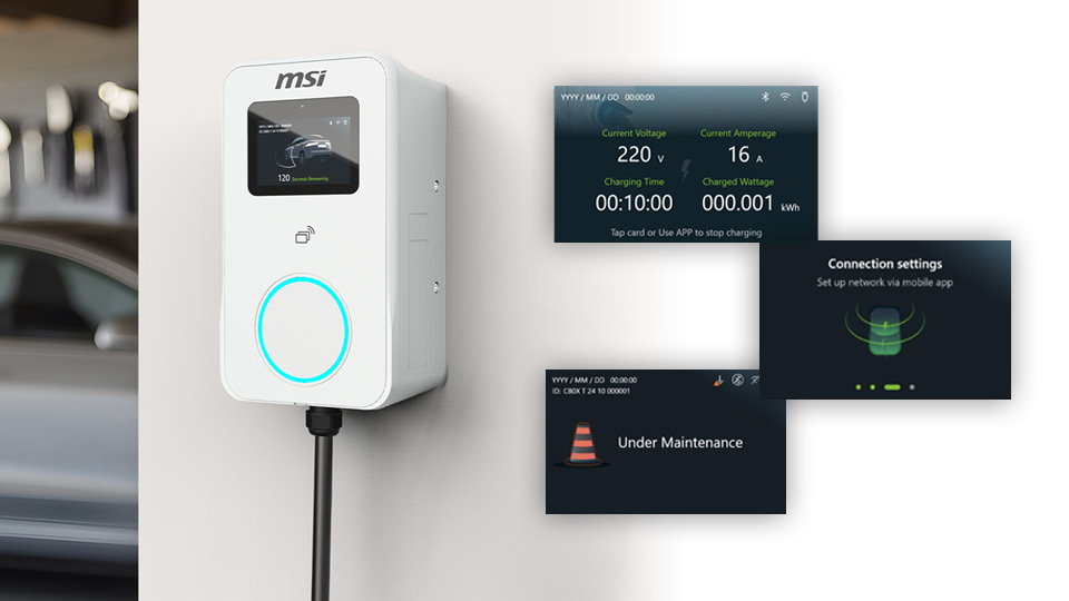 หน้าจอ 5 นิ้ว แสดงผลข้อมูลการชาร์จ