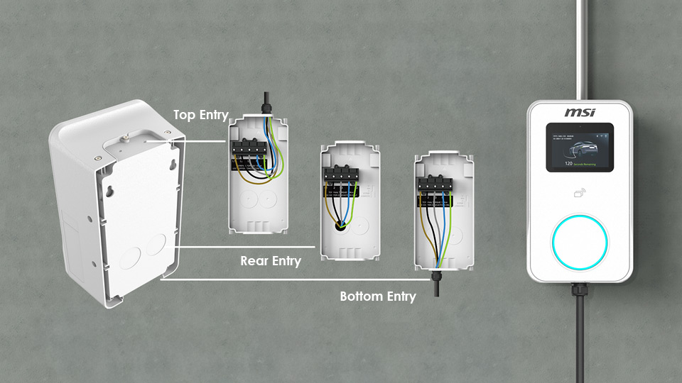 จุดต่อไฟสามช่องทาง เพิ่มความยืดหยุ่นในการติดตั้ง และความเข้ากันกับสถานที่ติดตั้ง