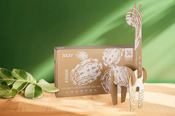 MSI x #DAMUR Sustainable Packaging: An upcycling solution for business monitors designed by Shih-Shun Huang.